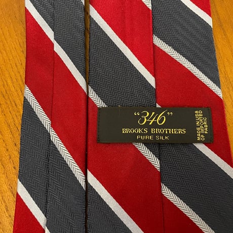 MADE IN USA製 BROOKS BROTHERS 346 レジメンタルストライプ柄ネクタイ ワイン×ネイビー