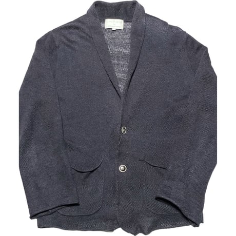 LINIFICIO FOR GREEN LABEL RELAXING テーラードジャケット型リネンカーディガン ネイビー Sサイズ