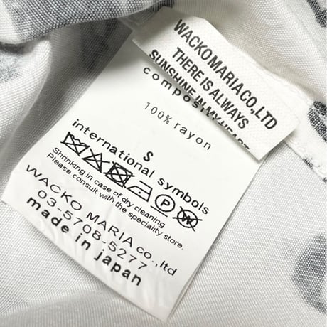 MADE IN JAPAN製 WACKO MARIA 19SSモデル ROCK A BILLY 半袖アロハシャツ ホワイト Sサイズ