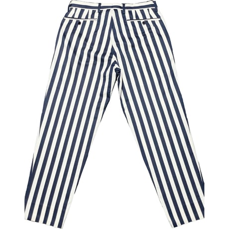 MADE IN JAPAN製 BOW & ARROWS UNITED ARROWS ストライプ柄コットンスラックス ネイビー×ホワイト 44サイズ