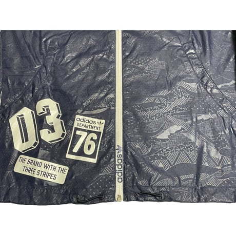 PAKAIAN adidas フルジップナイロンパーカー ネイビー Mサイズ