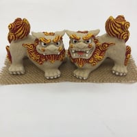 沖縄★守り神★カリーシーサー★玄関などの置物に★敷物付き