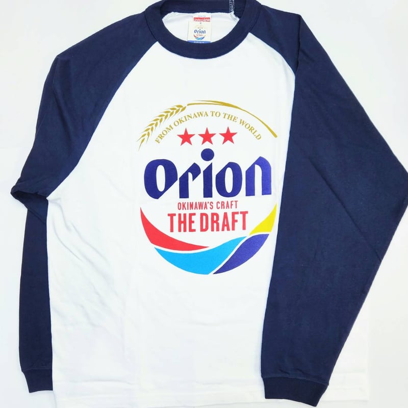 沖縄☆オリオンビールラグランロングスリーブTシャツ☆ネイビー 沖縄☆オリオンビールラグランロングスリーブTシャツ☆ネイビー