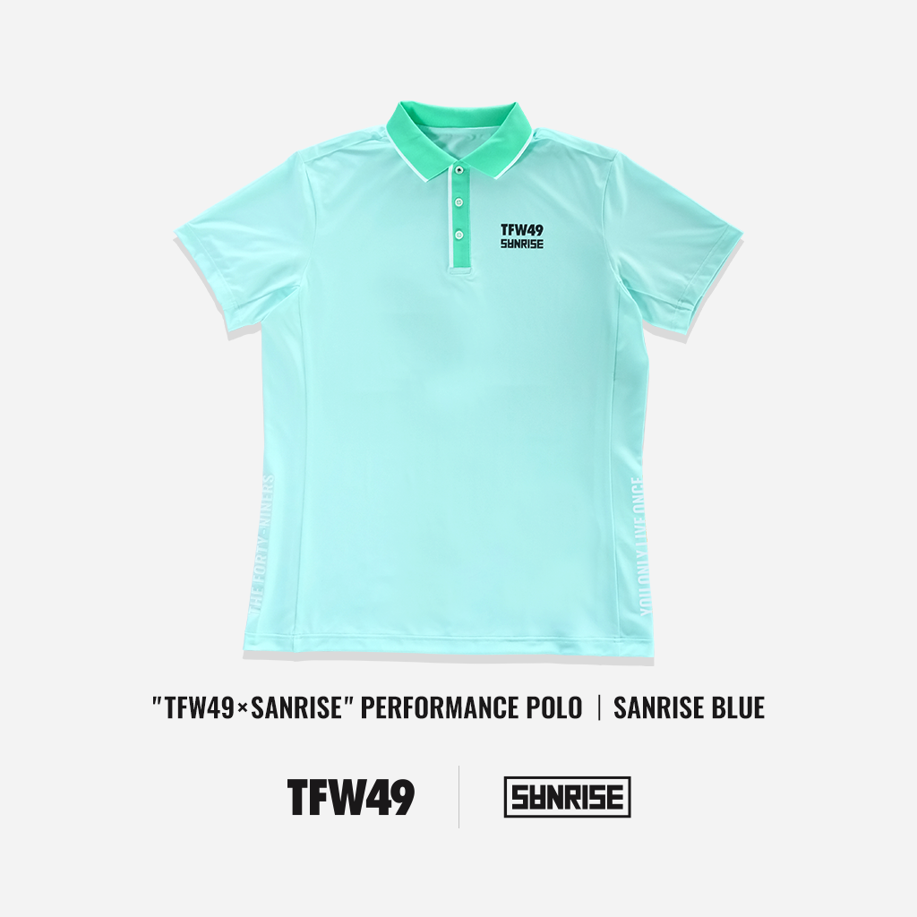 極美品 TFW49×サンライズコラボ 半袖ゴルフポロシャツ ライトグレー L相当 TFW49×SANRISE
