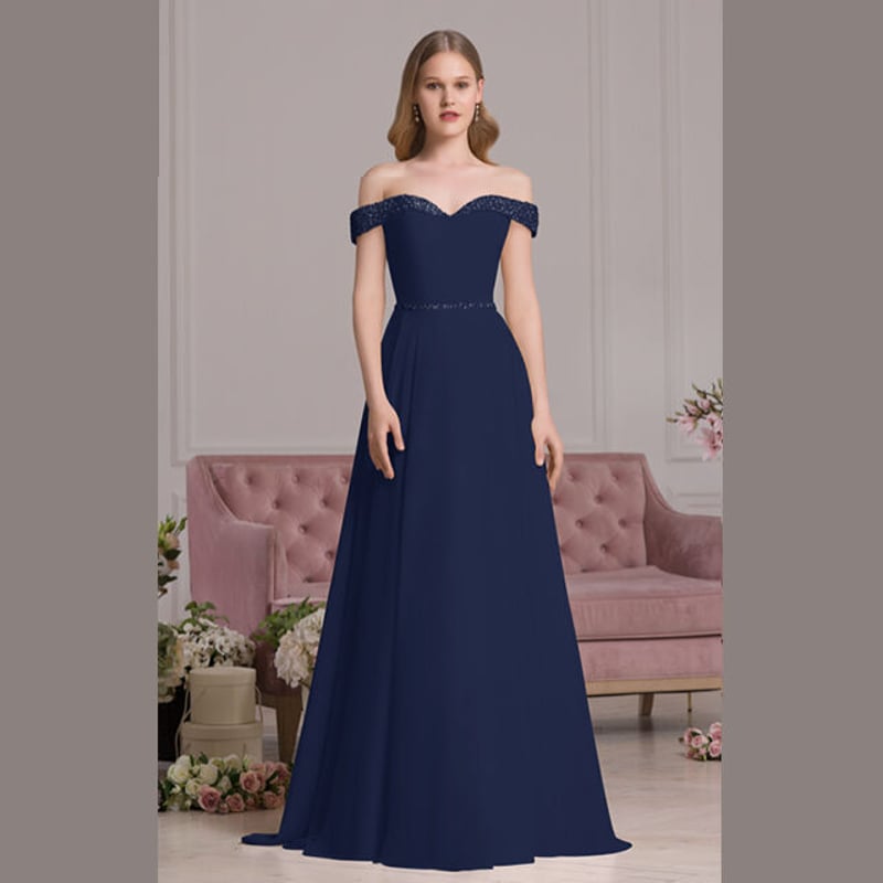 No.16144 オフショルダー（二の腕が隠せるカラードレス） | dressbellhouse