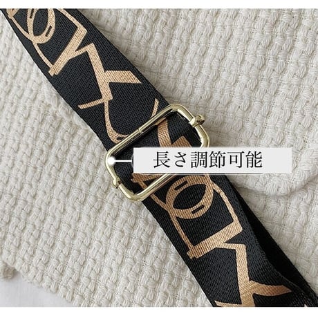 ロゴストラップ  パールモチーフキルトバッグ 2色展開