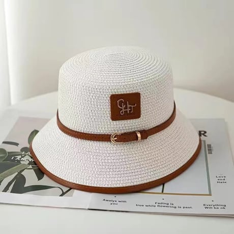 レザーデザイン ストローハット 4色展開