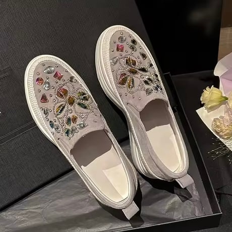 カラフルビジューハイソールスリッポン 2色展開