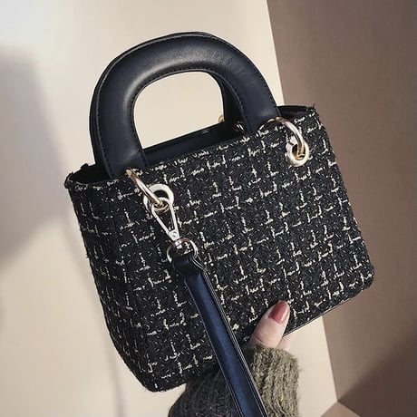 ゴールドステッチ ツイードバッグ 3色展開