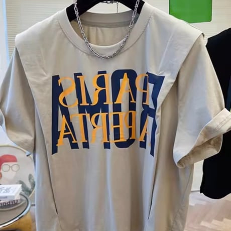 レターカジュアルTシャツ 3色展開