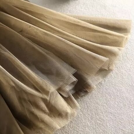 カットデザイン メッシュフリルスカート 3色展開
