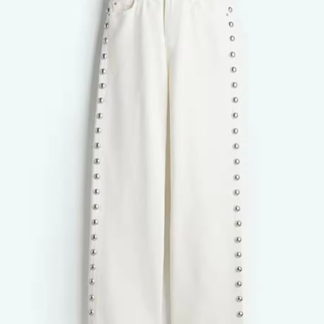 サイドリベットハイウエストデニムパンツ 2色展開