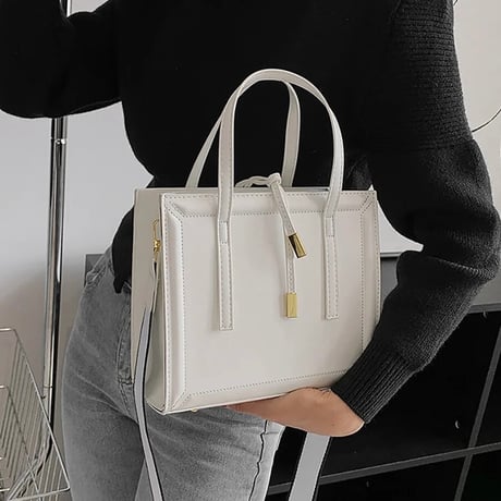 ストラップ レザースクエアバッグ 9色展開