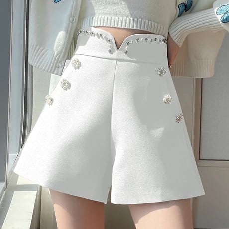 パールビジュー ショートパンツ 2色展開