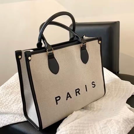 【2サイズ】PARISキャンバストートバッグ 2色展開