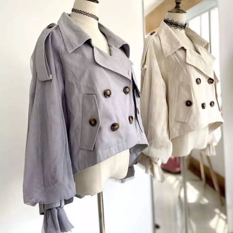 メッシュスリーブ トレンチジャケット 5色展開