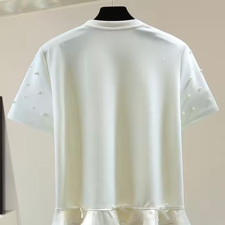 リボンフリルパールTシャツ 2色展開