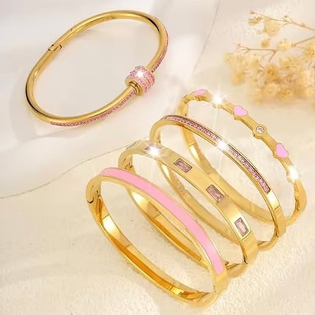 ピンクデザインブレスレット 5種類展開