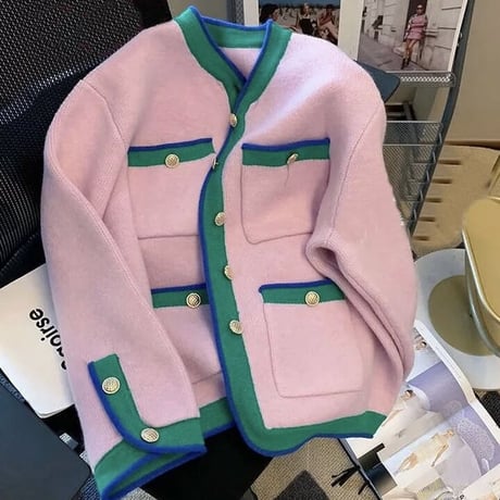 グリーンライン ピンクカーディガン
