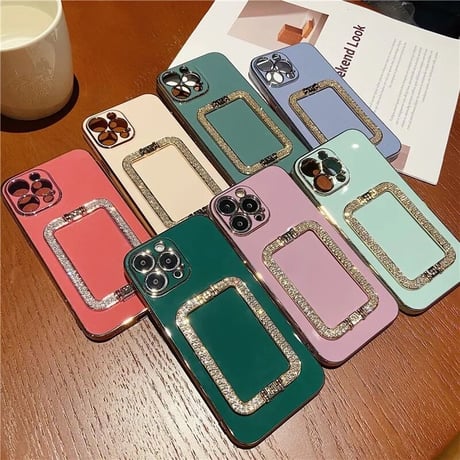 クリスタルストーンハンドル iPhoneケース 11色展開