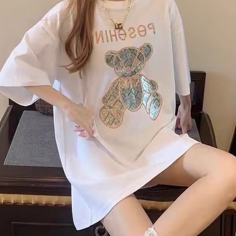 ピンクステッチベアーTシャツ