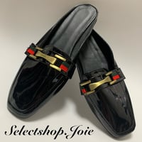 【即納】ダブルカラー ゴールドバックルレザースリッポン