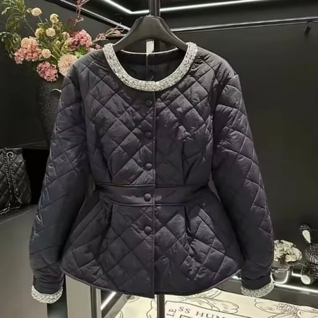 ビジューキルティングダウンジャケット