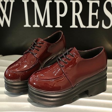 【Black23.5cm即納】プラットフォーム オックスフォードシューズ 2色展開