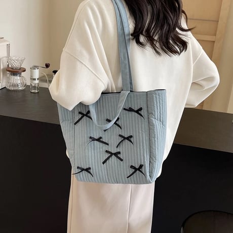 ダブルストラップ リボントートバッグ 4色展開