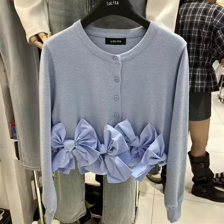 リボンステッチカーディガン 3色展開