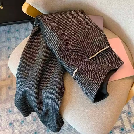 ポイントツイードシャインワイドパンツ