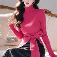 リボンスリットハイネックニット 2色展開