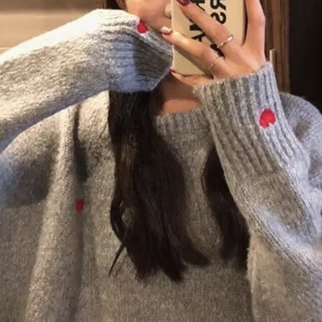 レッドハートポイント ニット 2色展開