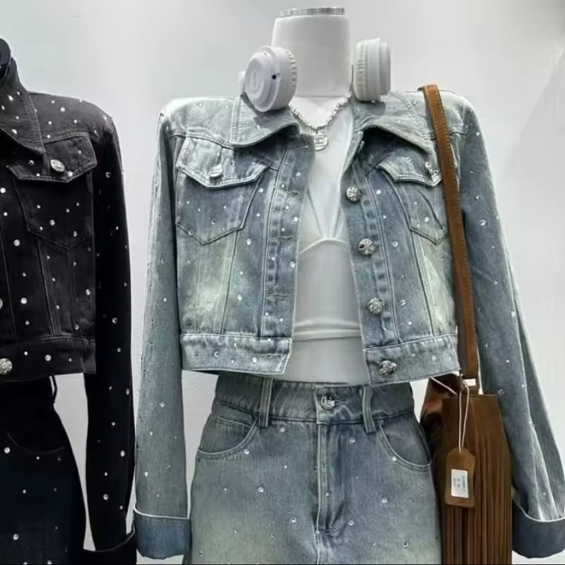 ラインストーンデニムセットアップ 2色展開 | Selectshop.Joie ラインストーンデニムセットアップ 2色展開 | Selectshop.Joie