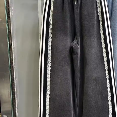 レースラインデニムパンツ 2色展開