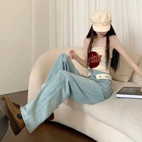 フォルダーロゴ デニムパンツ