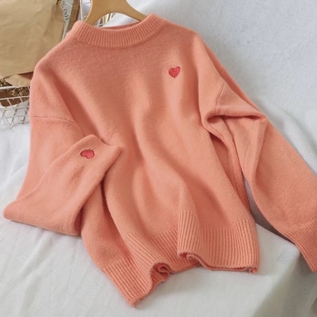 【進撃のノア様着用♡】【Red即納】ハートステッチニット 7色展開