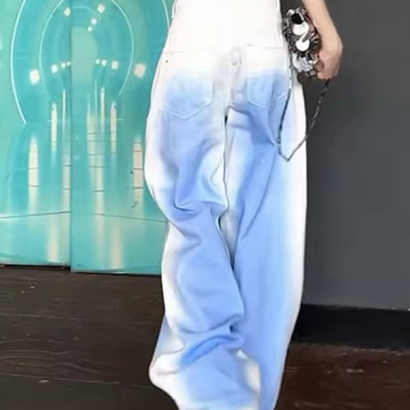 ブルーウォッシュデニムパンツ