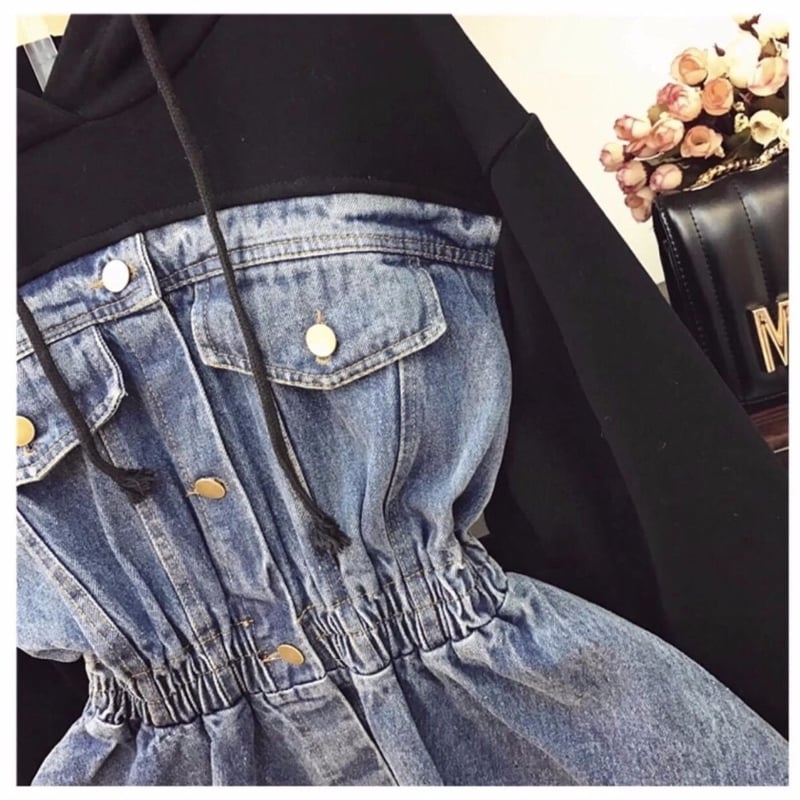 デニムビスチェ風パーカー 2色展開 | Selectshop.Joie