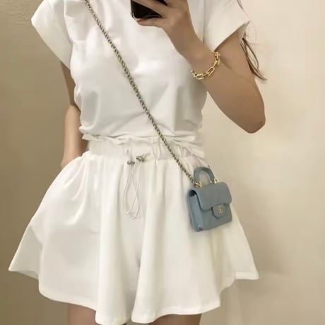 バックリボントップスパンツセット 2色展開