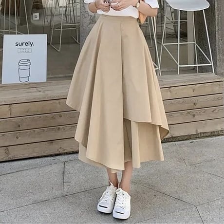 ドレープアシンメトリー スカート 3色展開