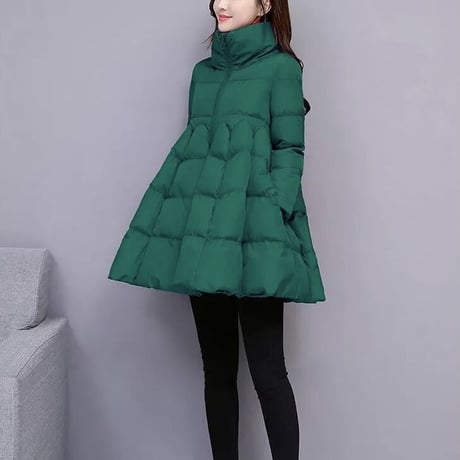 ペプラム ハイネックダウンコート 3色展開