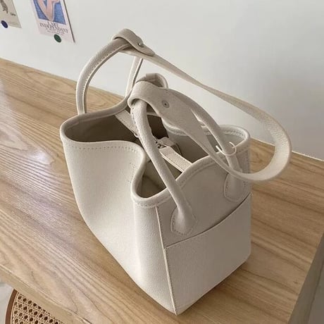 エコレザー カジュアルバケットバッグ 3色展開