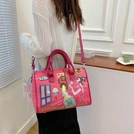 カラフルステッチ クロコデザインバッグ 6色展開