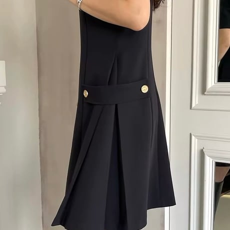 サイドプリーツタックワンピース 2色展開