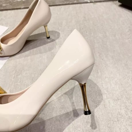 【Green 22.5cm即納】ゴールドモチーフ パンプス 3色展開
