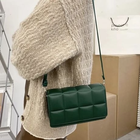 ブロックキルティング ショルダーバッグ 4色展開