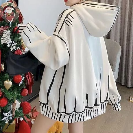 モノクロレタリング ルーズパーカー 3色展開