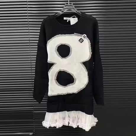 エイトヘムレースニットワンピース 3色展開