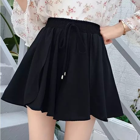 シフォンフェイクパンツスカート 3色展開